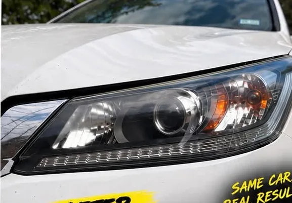 After: clear restored headlight