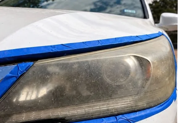 Before: cloudy yellowed headlight